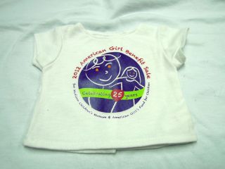  American Girl   25th Anniversary T Shirt for Benefit Sale 2012 Doll 