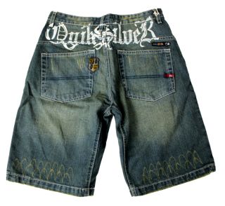 New Quiksilver Mens Denim Jeans Shorts Washed Mens Size 32 34 36 38 