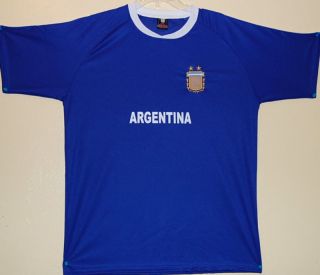 Argentina Soccer Jersey Tshirt South America Team Blue