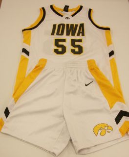 Authentic Iowa Hawkeye Basketball Jersey and Shorts 55