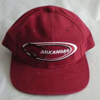 New Arkansas Razorbacks Hogs RARE Vintage Snapback Caps Hats 1990s Red 