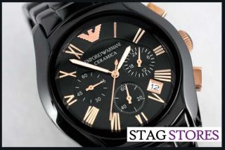 Brand New Emporio Armani Mens Goldtone Ceramica Watch AR1410 RRP £499 