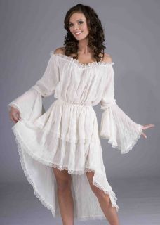 sexy pirate wench beer maid costume white chemise dress
