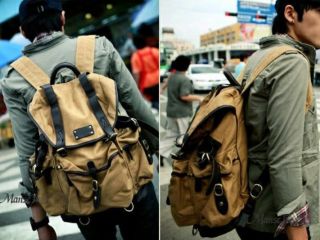 canvas leather backpack in Clothing, 