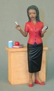 African American Black Professional Career Figurines Female Teacher at 