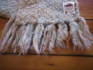 Vtg Irish Ireland Boucle Mohair Wool Knit Scarf