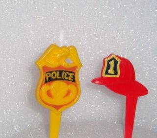 police fire pick baby shower cupcakes birthday topper expedited 