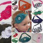 Tiny Toes Stretchy Headbands Chiffon match Jeweled Toes Baby Blooms 