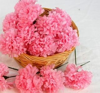   Carnations On 5 Picks PINK/LT MAUVE Silk Flowers, Artificial Wedding