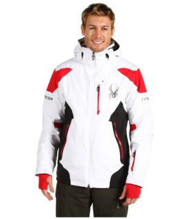 Brand New Spyder Mens Large White / Black / Red Leader Ski Jacket $ 