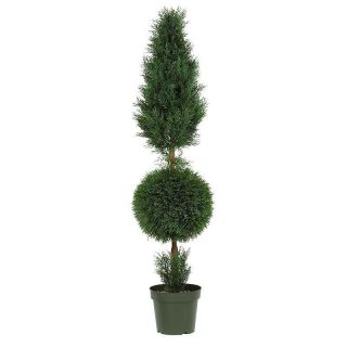 New 5 Ball Cone Indoor Outdoor Artificial Topiary Tree w Pot
