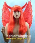 Red FIRE BIRD devil fairy costume feather angel wings