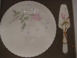 Mikasa Bone China April Rose Cake Plate and Server