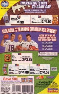 Archie Manning Eli Manning Peyton Manning Kroger Snacks Ad Slick Kraft 