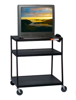 Balt TV Cart 48H Electric with Safety Strap Black
