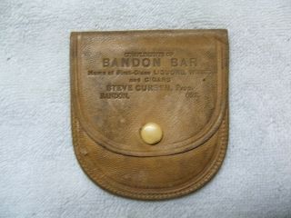   Leather Coin Purse Advertising Bandon Bar Oregon or Horse Head