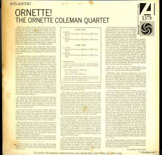   Coleman Ornette Original Red Purple Mono Pressing on Atlantic