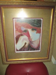 Barbara A Wood Lithograph Rachael Numbered Signed Matted Framed