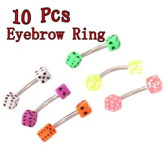   Shaped Ball Curved Eyebrow Ring Barbell Body Jewelry Piercing
