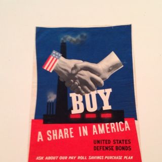   Buy A Share in America Poster 1941 WW2 War Bonds John Atherton