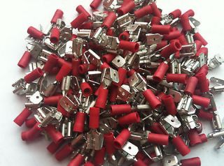 50 X Red 6.3mm Piggy Back Spade Terminal Crimp Connector For 