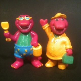 Barney Dinosaur Figures Solid PVC Doll Toy Lot