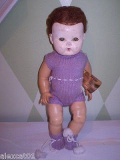 American Character doll 1960s Tiny Tears 15 long reddish brown hair