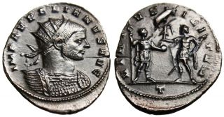 RIC Unlisted Aurelian Victory From Soldier, T ex Goebl 62b3 Milan 