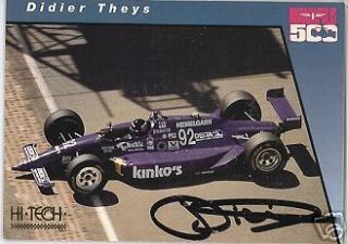 Didier Theys Auto 1994 Hi Tech Indy 500 Racing Card