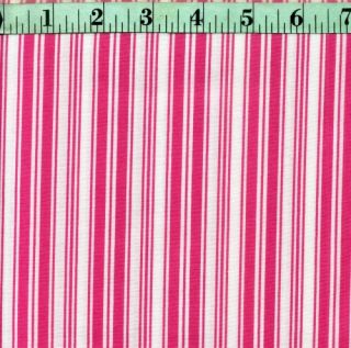 Free Spirit Ava Rose Pink Ticking Stripes Quilt Fabric BTY