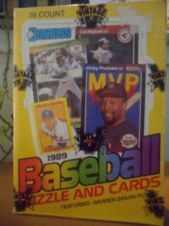 1989 DONRUSS BASEBALL PUZZLE AND CARDS 36 COUNT WAX PACKS BOX FACTORY 