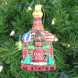 Moscows St Basils Cathedral Glass Ornament Souvenir from Online Gift 