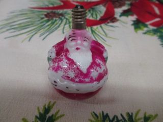 Early Vintage Roly Poly Santa Figural Glass Bulb for Tree Christmas 