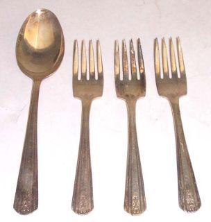 Vintage 1940 Avon Silver Plate 3 Salad Forks 1 LG Spoon