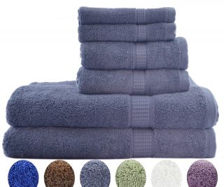 Piece Luxury Combed Cotton Bath Towel Set Ultra Soft Absorbent 2ply 
