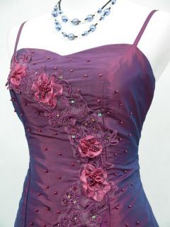CHERLONE Satin Dark Purple Prom Lace Bridesmaids Ball Wedding Evening 