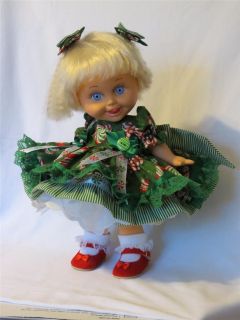 Clothes for Galoob Baby Face Doll Pretty Holiday Dress Set Peppermint 