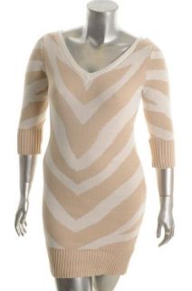 Baby Phat NEW After Glow Ivory Metallic V Neck Tie Back Sweaterdress 
