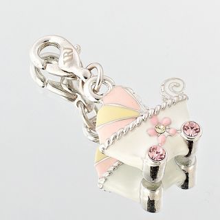 DIY Accessories Pink Flower Sweet Baby Stroller Bracelet Charm White 