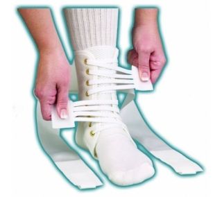 New ASO 223605 Large White Speed Lacer Ankle Brace Support Stabilizer 