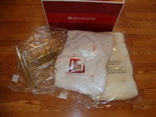 American Girl SAMANTHA BED & BEDDING OPENED BUT UNUSED IN ORIGINAL BOX 