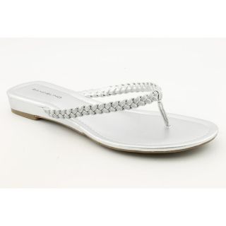 Bandolino Cheeky Womens Size 10 5 Silver Thongs Flip Flops Sandals 