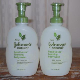 Johnsons Natural Head to Toe Foaming Baby Wash, 9 oz. each