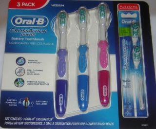 Oral B CrossAction Power Battery Toothbrush 3 Pk Med   2 Replacement 