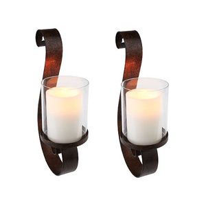   H193709 Set of 2 Wall Sconces w/Flameless Candles w/Timer