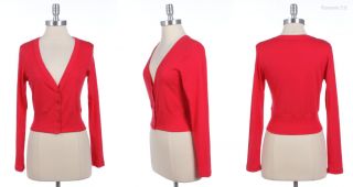 Basic Solid Button Down Long Sleeve Cropped V Neck Cardigan Various 