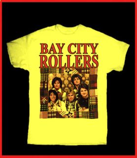 Bay City Rollers Retro Yellow T Shirt Glam TV Power Pop