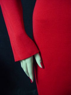 St John Venetian Red Milano Knit Dress Sz 14 Fitted Versatile