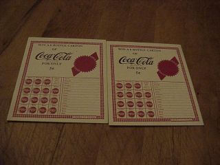 Vintage Coca Cola 5 Cent Coke Punch Board Push Cards NOS Unpunched