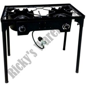 Double Gas Burner Stove Portable Camping Outdoor Propane Cooking Stand 